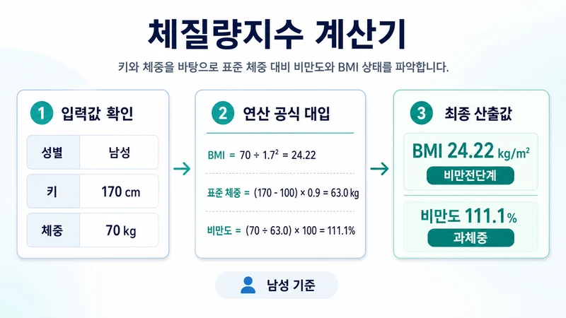 체질량지수 계산기 계산 방법 및 공식