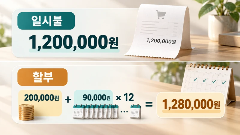 일시불·할부 총지출 비교 계산기 계산 방법