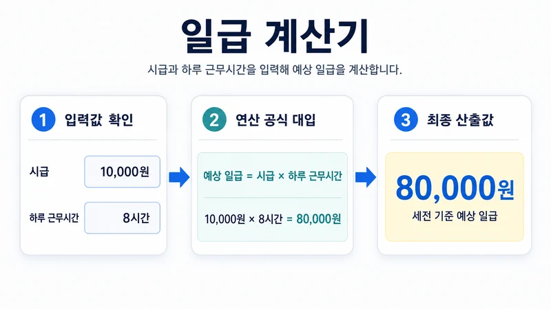 일급 계산기 계산 방법 및 공식
