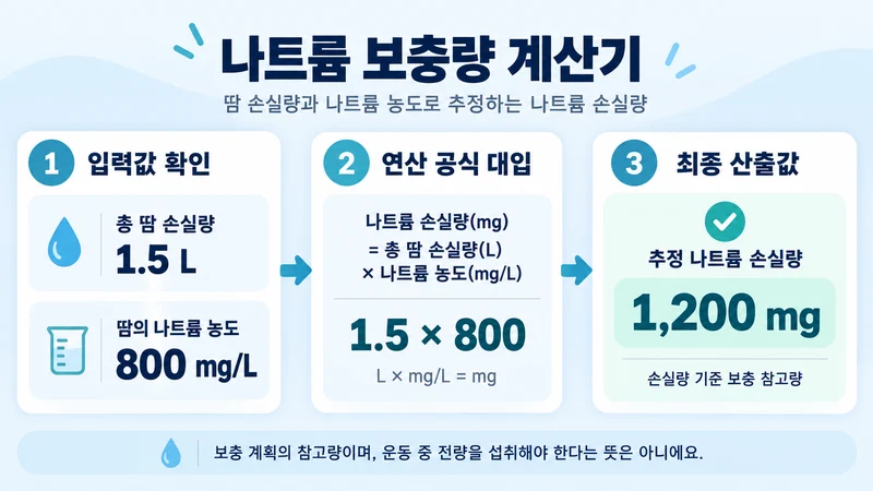 나트륨 보충량 계산기 계산 방법 및 공식